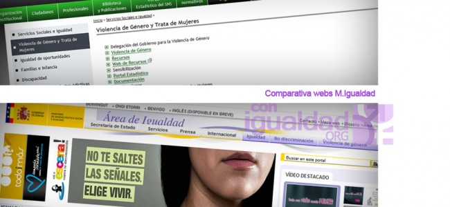 La nueva web del Ministerio de Sanidad S.Sociales e Igualdad olvida las campañas contra la violencia de género La nueva web del Ministerio de Sanidad S.Sociales e Igualdad olvida las campañas contra la violencia de género