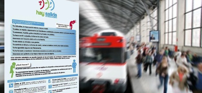 Renfe instalará 7.000 vinilos de información práctica contra la violencia de género en trenes de cercanías Renfe instalará 7.000 vinilos de información práctica contra la violencia de género en trenes de cercanías