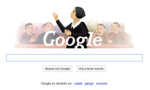 Imagen de Google con el Doodle de Clara Campoamor