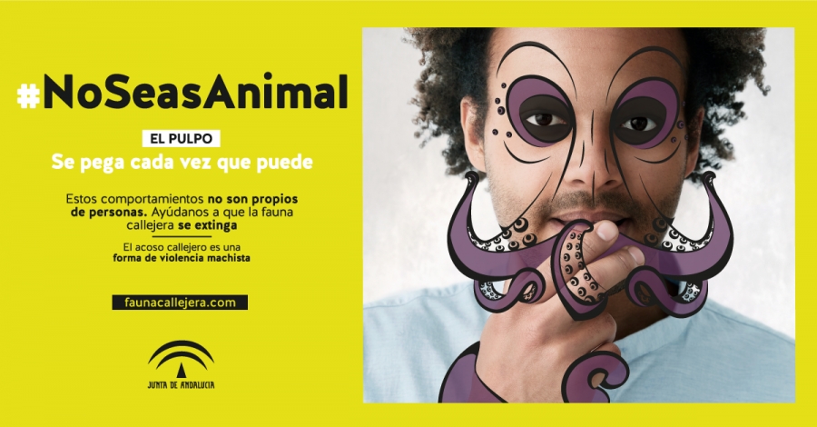 Gráfico de la campaña "No seas animal". Fuente: Instituto Andaluz de la Mujer